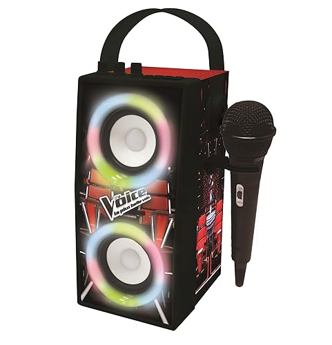 Lexibook- The Voice-Enceinte Portable Bluetooth Micro, karaoké, Effets Lumineux, sans-Fil,