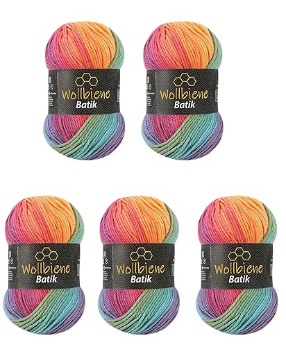 Wollbiene Batik Lot de 5 pelotes de laine de 100